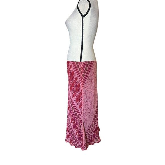INC International Concepts Pink Silk Paisley Floral Heart Pattern Midi Skirt 14 - Picture 4 of 8